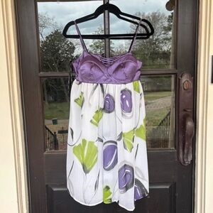 XOXO Purple Bodice Floral Sundress